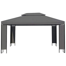 HKTMGDNG 10x13 Outdoor Gazebo Anthracite Patio Canopy Steel Frame