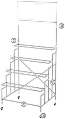 BABYCE Balcony Flower Display Stand Flower Display Stand, 4 Layers Metal Plant Holder with Wheels, Heavy Duty Moving Plant Shelf, for Indoor, Outdoor Patio Garden Corner