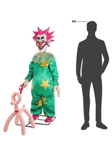Fun Costumes 5.8FT Spikey Killer Klowns from Outer Space Animatronic | Animated Clown Halloween Decoration with Motion, Sound and Lights