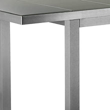 Benzara Kylo 90 Inch Extendable Dining Table, Smooth Gray Aluminum Frame, Outdoor