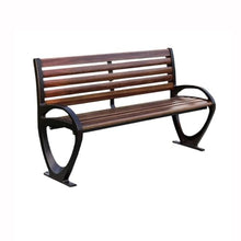 ZTHYSHXA Park Bench Dark Brown Park Outdoor Bench Aluminum Chair Legs Fiberglass with Backrest Long Stool