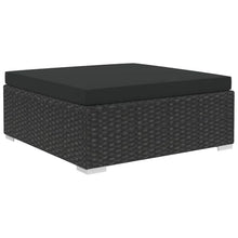 10-Piece Patio Lounge Set with Cushions, Modular Outdoor Sofa Furniture, Rattan Sectional for Garden, Deck, Porch, Balcony, Black