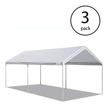 Caravan Canopy Domain 10x20 Ft. Straight Instant Canopy Tent Set, White (3 Pack)