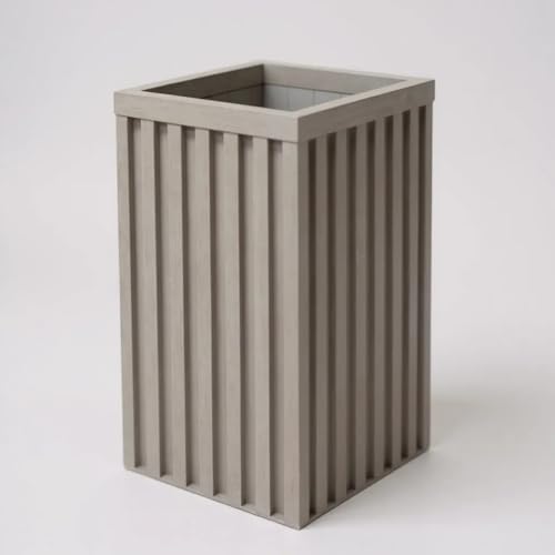 KCSWKJ Square Grove Column Planter - Grey Brown