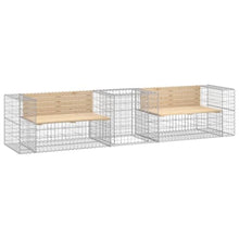 KFPOERTFGD Patio Bench with Gabion Basket, Outdoor Garden Seating, Solid Pine Wood and Galvanized Steel, Stable Park Bench for Backyard or Patio, 48 x 28 x 25.8 inch