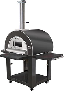 31" Outdoor Wood Fired Black Stainless Steel Artisan Pizza Oven or Grill with Waterproof Cover