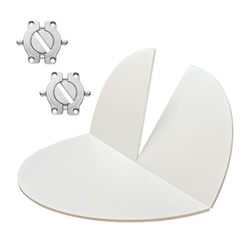 Large Round Foldable Table Top Only 47-79" Diameter Wood Replace Table Top Space Saving Temporary Folding Desktop Extender Catering Banquet Party Tables No Legs Easy to Storedate More Guests(White,55"