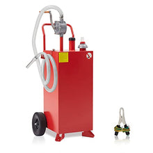 30 Gallon Gas Caddy with Pump - Portable Fuel Tank without Front Wheels Gasoline Tank Portable Fuel Storage Tank for Boat, Car,Garden, Lawnmower, ATV, 30 Red - B