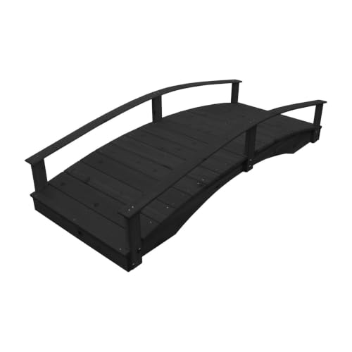 Keystone Amish Co. Cedar Japanese Garden Bridge, 3' x 8', Charcoal Stain