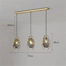 Classic Glass Pendant Light Fixture - 77cm Long Plate Chandelier with