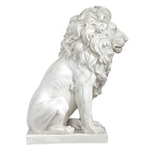 Design Toscano Lion of Florence Sentinel Indoor/Outdoor Animal Statue, 28 Inch Tall, Cast Stone Resin, Antique Stone Finish