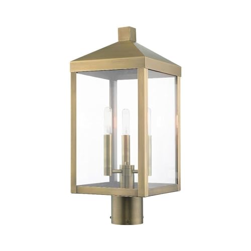 Livex Lighting 3-Light Fixture, Antique Brass