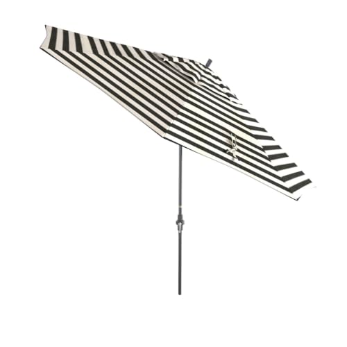 OROTLECT 11 Foot Grey Patio Umbrella With Aluminum Ribs Crank Lift In Cabana Classic Sunbrella