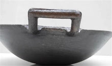 LUUYYI cast Iron Wok Double Ear Cooking Pot No Coating Non Stick Classical Camping Outdoor Gas Cooker Cookware Fry Pan（34x9cm）