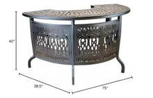 Dijkoo theWorldofpatio Elizabeth Cast Aluminum Powder Coated Party Bar Table - Antique Bronze