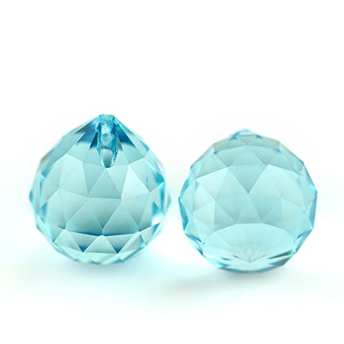 K9 Crystal Chandelier Ball Parts 100pcs/Lot 40mm Crystal Prism Faceted Balls For Chandelier &/Faceted Balls - (Color: Lt Aquamarine/Size: 40mm)