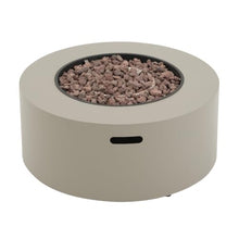 Merax 32 Inches 40,000 BTU Round Iron Propane Fire Pit, Light Grey
