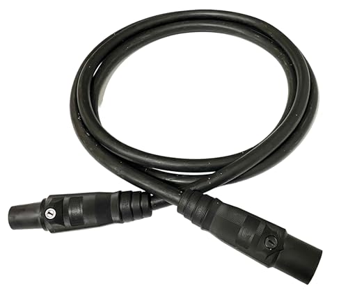 2/0 AWG Black Type W Generator Power Cable Rated for 300 Amps, Male/Female Series 16 Camlocks, Power Cord (Black, 75 FT)