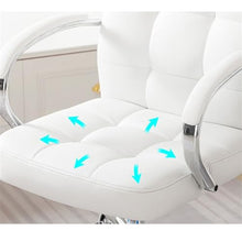 eexbz Comfortable Desk Chair Ergonomic Office Chair High Back Desk Chair - White/Black LeatherSoft Executive Swivel Office Chair - Swivel Arm Chair Home Office Desk Chairs(Black)
