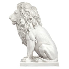 Design Toscano Lion of Florence Sentinel Indoor/Outdoor Animal Statue, 28 Inch Tall, Cast Stone Resin, Antique Stone Finish