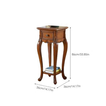 GKOKG Coffee Tables Flower Stand Solid Wood Living Room Shelf Floor Sofa Side Table Indoor
