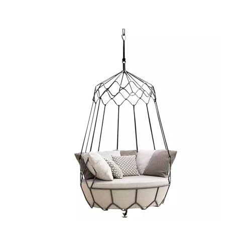 Xilin-872 Home Rattan Chairs- Outdoor Swing Courtyard Hanging Basket Balcony Rocking Chair Minimalist Sofa Hammock Patio Lounge Chair