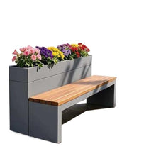 Planter Box Planter Bench Combo Outdoor Long Seat for Garden for Yard