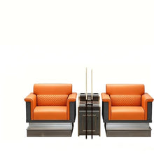 RFBXZPTADNU Billiard Spectator Viewing Sofa, Commercial Pool Chair with Charging Side Table & Metal Footrest(B,1)