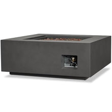 Home Square 2-Piece Set with Square Propane Fire Table and Fire Glass