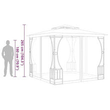 HKTMGDNG 9.8x9.8 Ft Gazebo with Netting Anthracite Outdoor Canopy Tent