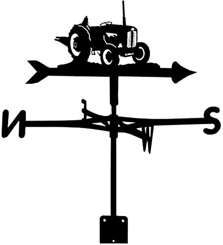 Metal Weathervane Stainless Steel Tractor Ornament Wind Direction Indicator Yard Roof Mount Wind Vane Garden Stake Weather Vane Measuring Tool D (D Normal) (E normal)