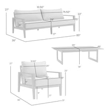 Armen Living Cayman Aluminum Outdoor Chair in Black and Dark Gray