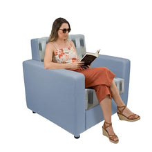 FDP Outdoor Modular Club Chair Featuring Sunbrella Fabric - Weather-Resistant, Fade-Resistant, Assembled Patio Furniture with Cover Included for Backyard, Poolside Seating - Dream Mist/Canvas Haze