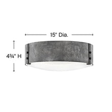 Bailey Street Home 3 Light Medium Outdoor Flush Mount in Rustic Style 15 inches Wide by 4.75 inches High-Aged Zinc Finish-Incandescent Lamping Type Rustic Outdoor Ceiling 81-Bel-3001827