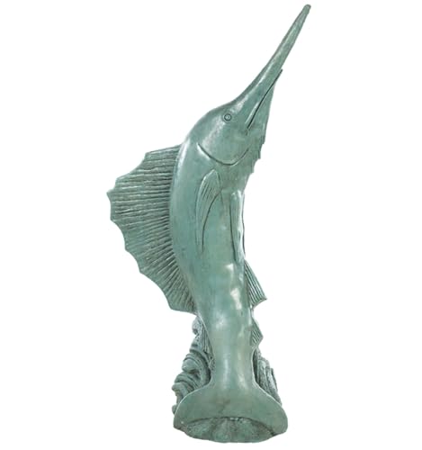 Solid Rock Stoneworks Large Sail Fish Concrete Statue 53" Tall Indigo