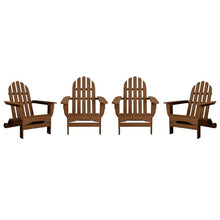 DuroGreen Adirondack Chairs Set of 4 Oversized All-Weather Tangentwood Teak