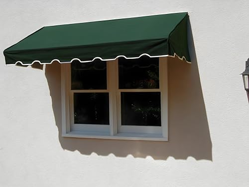 Easyawn Door and Window Sunbrella Canvas Awning / 5 Colors + 3 Sizes/Classic Awning / (Green 6 feet Wide)