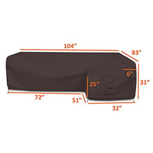 Patio Sectional Sofa Cover 18 Oz - 100% Waterproof & Weather Resistant PVC Coated 83" x 104" x 31" x 32" L Shape Sofa Cover for Indoor/Outdoor (Right Side Sofa, Coffee)