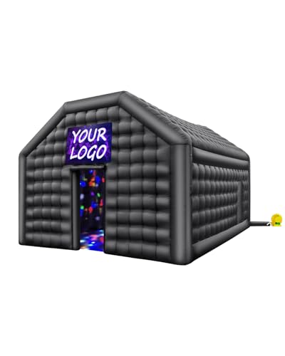 VEVOR Inflatable Nightclub Tent with Disco Lights, 19.7 x 16.4 x 12 Ft, Black