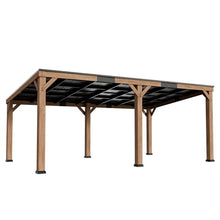 Modern Shade Hardtop Gazebo 12x20, Cedar Wood Gazebo with Supports Heavy Snow & High Winds, Sturdy Sloped Roof Design, Rot-Resistant Wood Construction, Ideal for Patio, Garden