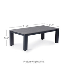 Ash & Ember Slate Coffee Table, Powder-Coated Aluminum Frame, All-Weather Laminate Tabletop, Modern Bauhaus-Inspired Outdoor Wicker Patio Furniture