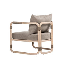 Baja Outdoor Lounge Chair in Brown Eucalyptus with Brown Cushion