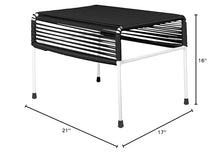 Innit Designs Adam Ottoman, Black Weave on White Frame