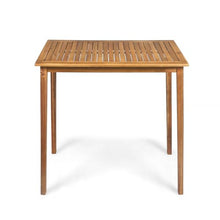 SRECELL Outdoor Acacia Wood Bar Table, 40" Bar Height Patio Dining Table with Slatted Top, Minimalist Solid Wood Console Table for Garden, Deck, Balcony, Entryway, Wooden Buffet Plant Stand,Teak