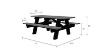 Frog Furnishings Frame Table and Bench Seat Heavy Duty Rectangular Portable Outdoor and Good Base All Weather Backyard Poolside Dining Party Garden Patio Lawn- Gray Slat (6ft.Ada)