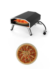 RIEDHOFF 16"Gas Outdoor Pizza Oven, Automatic Rotating Portable Pizza Maker, [1000°F] [8000W] Quickly Bake Stainless Steel Rotatable Pizza Grill with Foldable Legs for Outdoor Cooking Camping