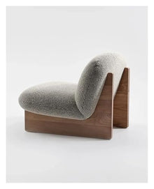 OUTIFUOSSR Italian Light Luxury Leisure Chair Designer Sofa Living Room Lamb Wool Single(B)