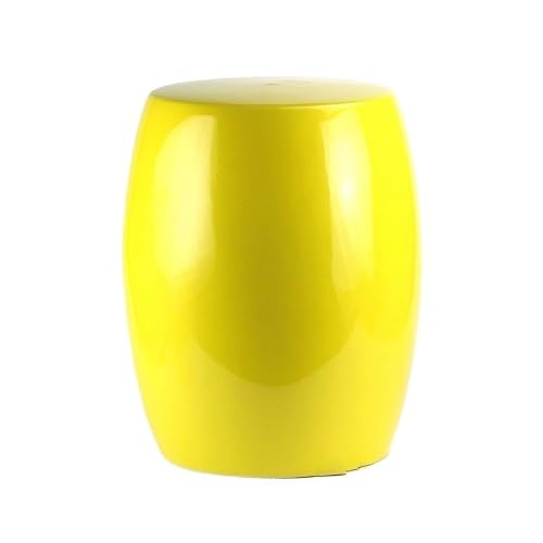 LINKIO Garden Stool Creative Yellow Glazed Ceramic Garden Stool - Decorative Cooler & Bathroom Accent Piece Ottomans