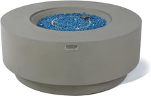 AMS Fireplace | Elementi Plus | Colosseo | Round Light Gray Concrete Natural Gas Fire Table Pit (Natural Gas)