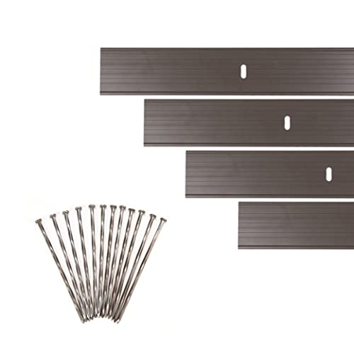 Dreamscape YardEdge Aluminum Landscape Edging Kit - 8 Strips, 6ft Each (48ft Total), Bronze Duraflex Paint - Professional Quality Landscaping Border, Metal Divider for Lawn, Garden, Flowerbed